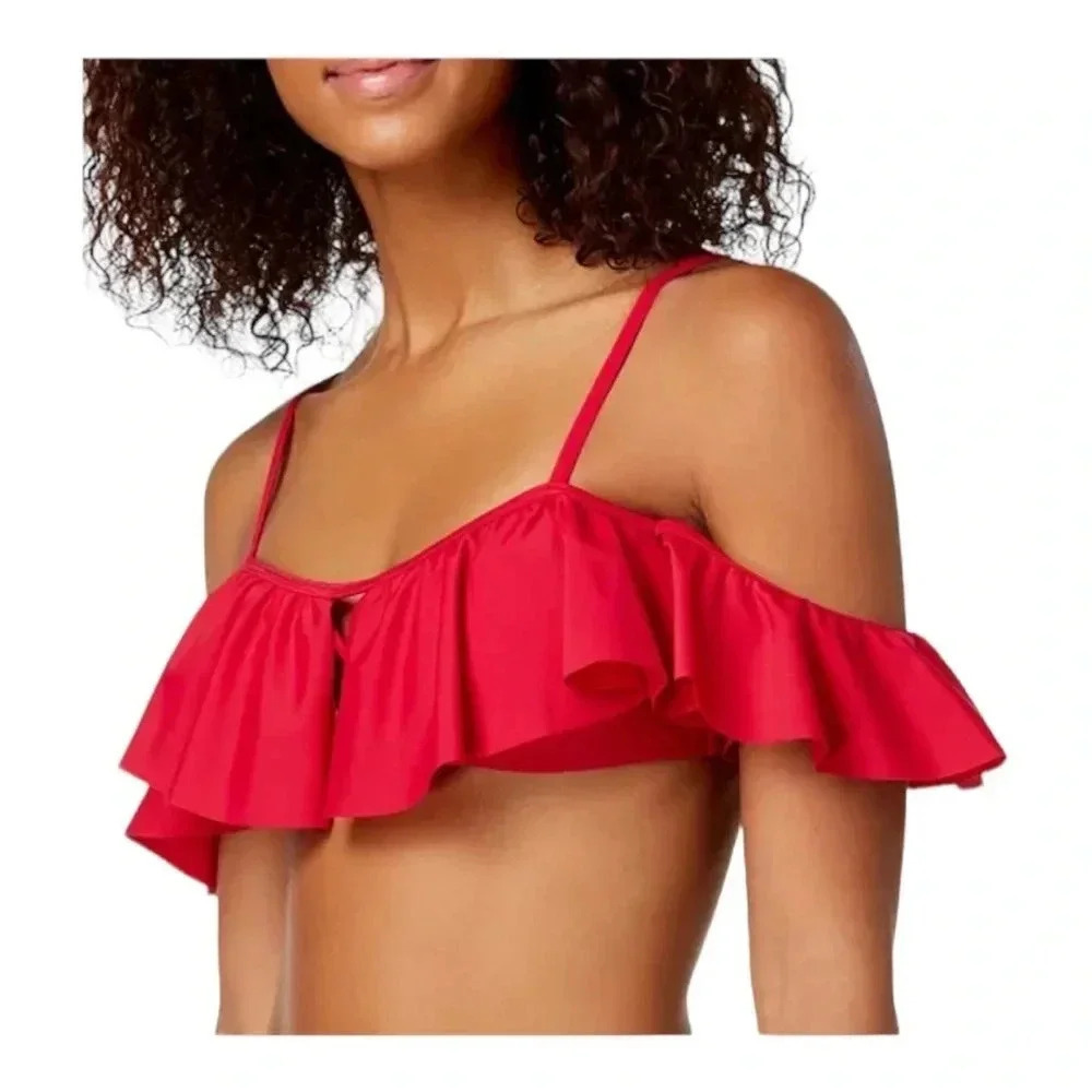California‎ sunshine bandeau bikini top large bottom medium NWT